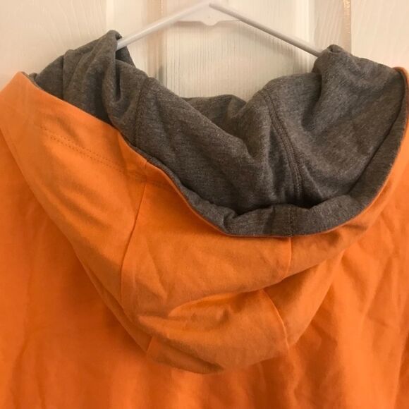 Xersion Short Sleeve Double T-Shirt w Hood Orange Ice Size Large - Picture 4 of 4